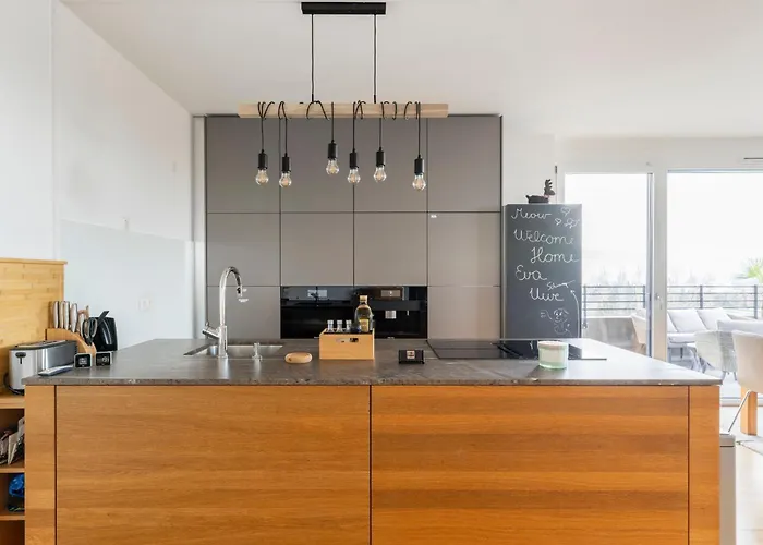 Edler Wohnraum Panoramablick 3 Sz Boxspringbetten, E-ladestation, Kaffeevollautomat, Klima, Lift, Terrasse & 2xtg