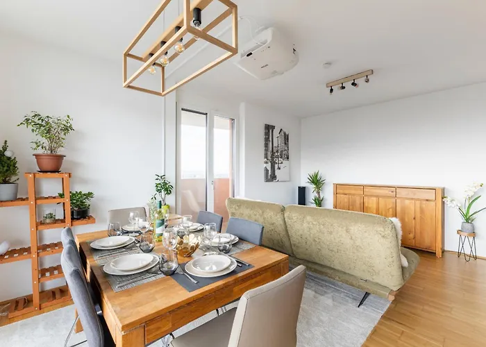 Edler Wohnraum Panoramablick 3 Sz Boxspringbetten, E-ladestation, Kaffeevollautomat, Klima, Lift, Terrasse & 2xtg Apartament